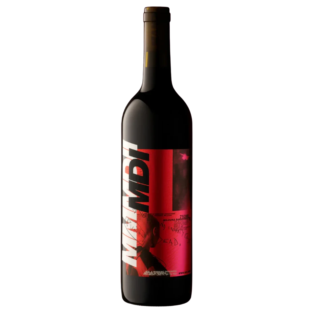 A bottle of 2023 MDI Sangiovese 750ml Red Wine