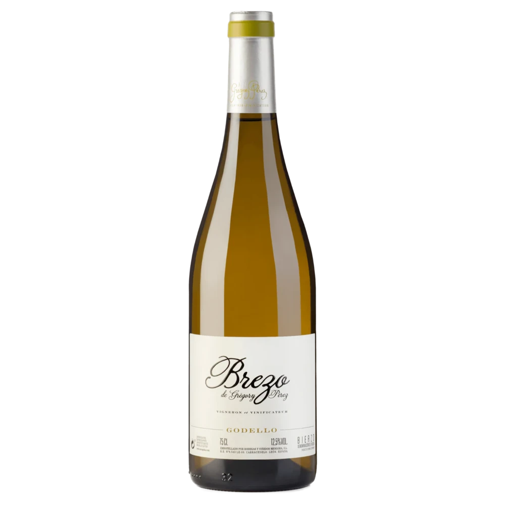 A bottle of 2023 Mengoba Bierzo Brezo Blanco 750ml Rose Wine