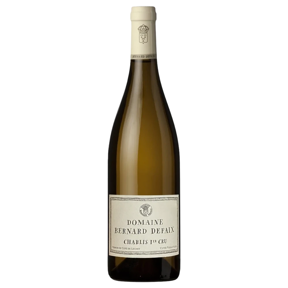 A bottle of 2023 Domaine Bernard Defaix Chablis 1er Cru Côte de Léchet Réserve 750ml White Wine
