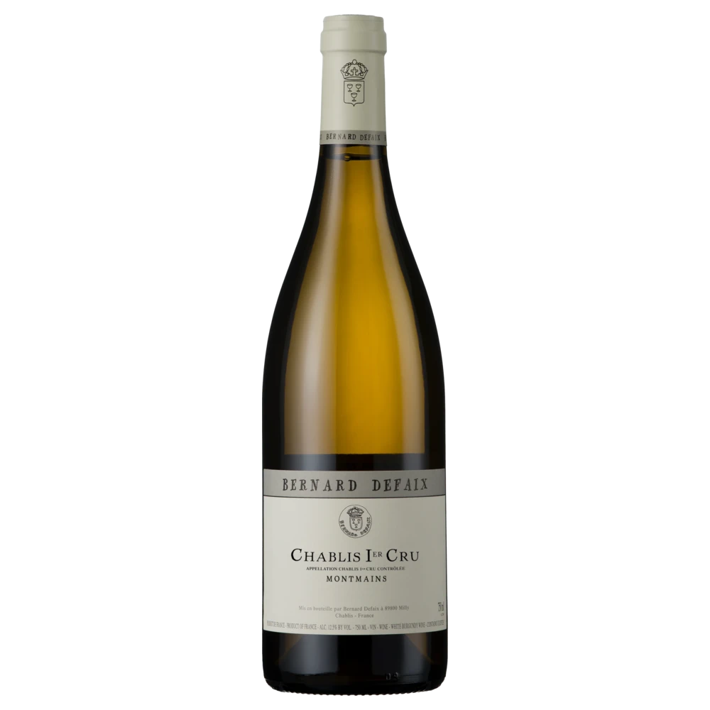 A bottle of 2023 Bernard Defaix Chablis 1er Cru Montée de Tonnerre 750ml White Wine