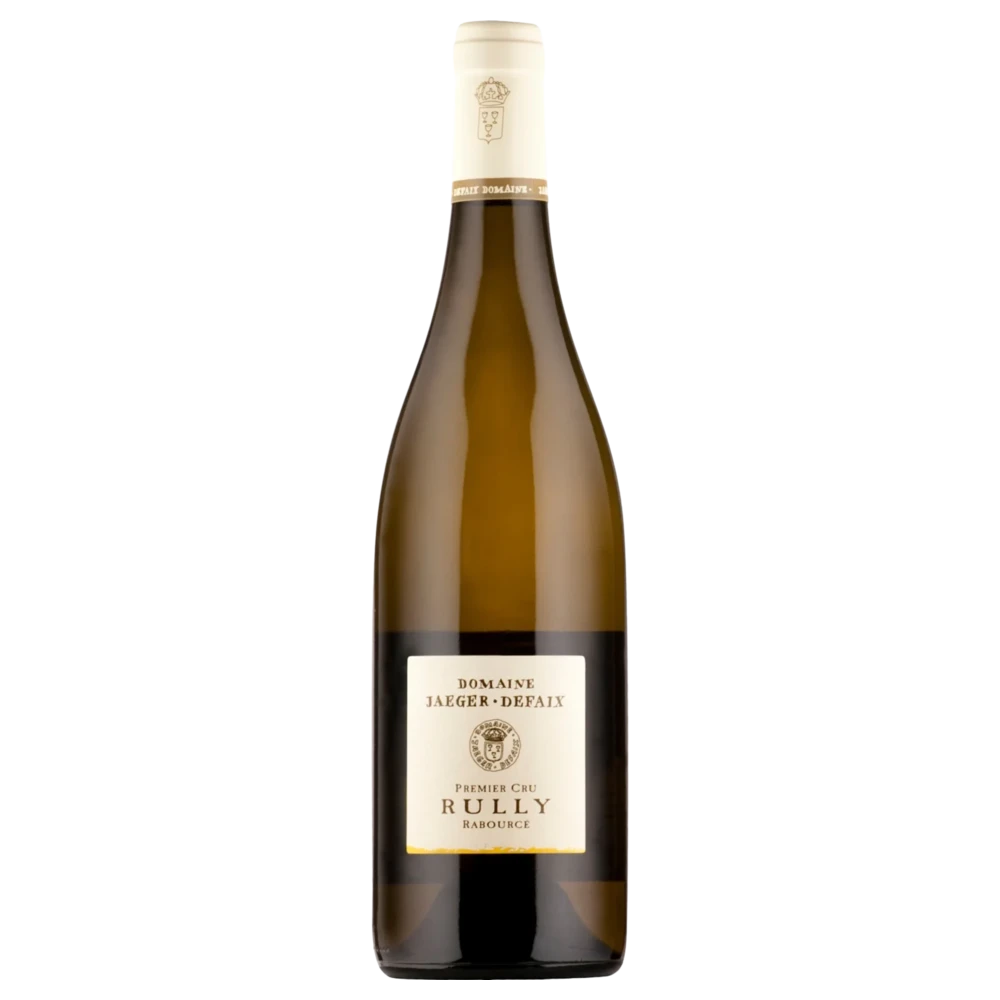 A bottle of 2023 Domaine Jaeger Defaix Rully 1er Cru Rabourcé Blanc 750ml White Wine