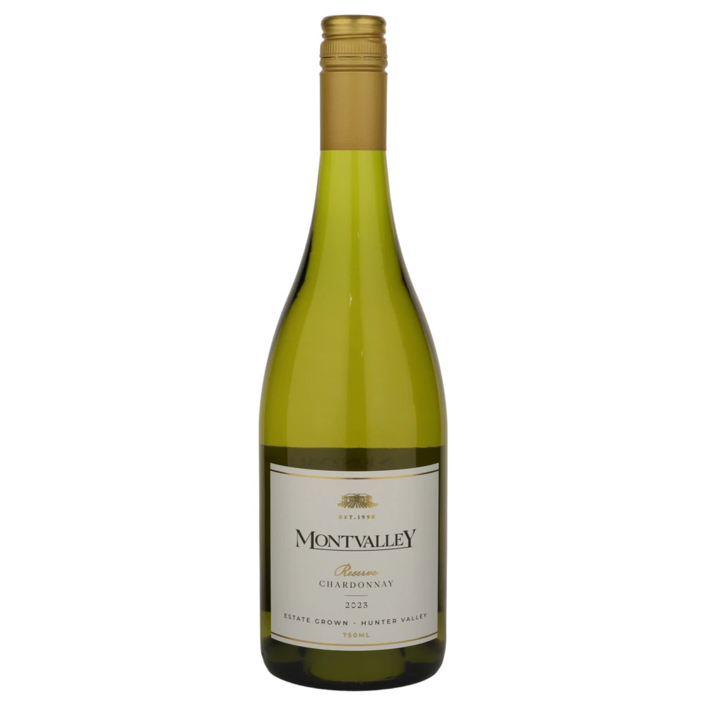 A bottle of 2023 Montvalley HV Single Vineyard Chardonnay 750ml White Wine