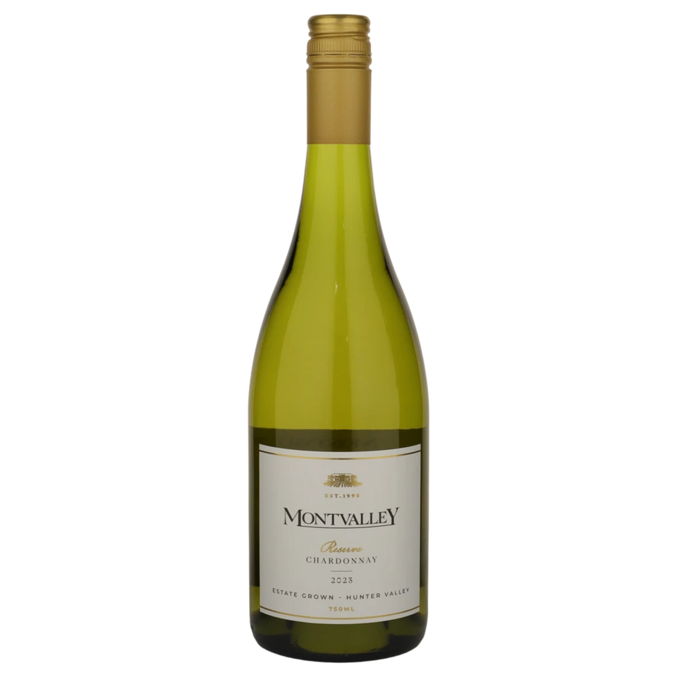 A bottle of 2023 Montvalley HV Single Vineyard Chardonnay 750ml White Wine