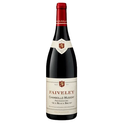 A bottle of Faiveley Chambolle Musigny Premier Cru 'Aux Beaux Bruns' 2022 750ml Red Wine