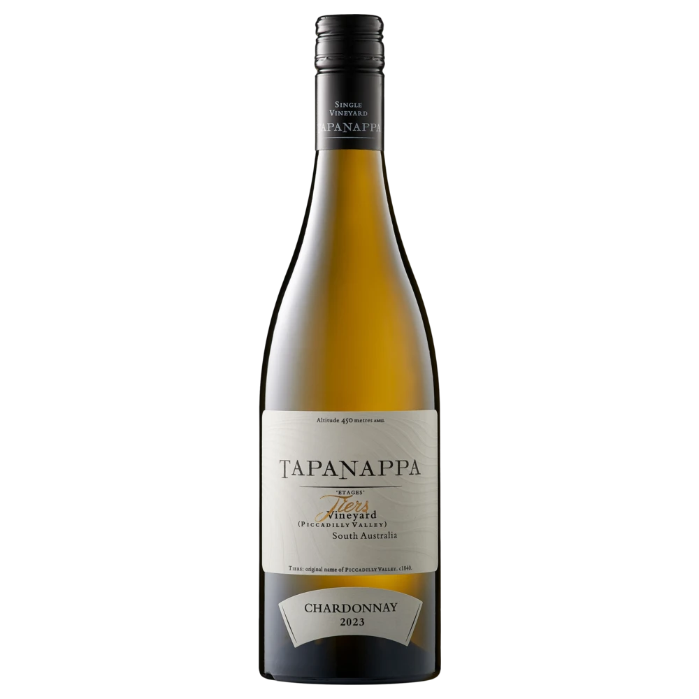 A bottle of 2023 Tapanappa Tiers Chardonnay 750ml White Wine