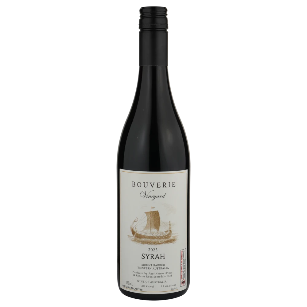 A bottle of 2023 Paul Nelson Bouverie Vineyard Syrah 750ml Red Wine