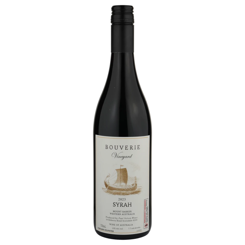 A bottle of 2023 Paul Nelson Bouverie Vineyard Syrah 750ml Red Wine