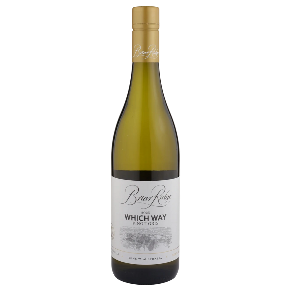 A bottle of 2025 Briar Ridge Which Way Pinot Gris 750ml White Wine