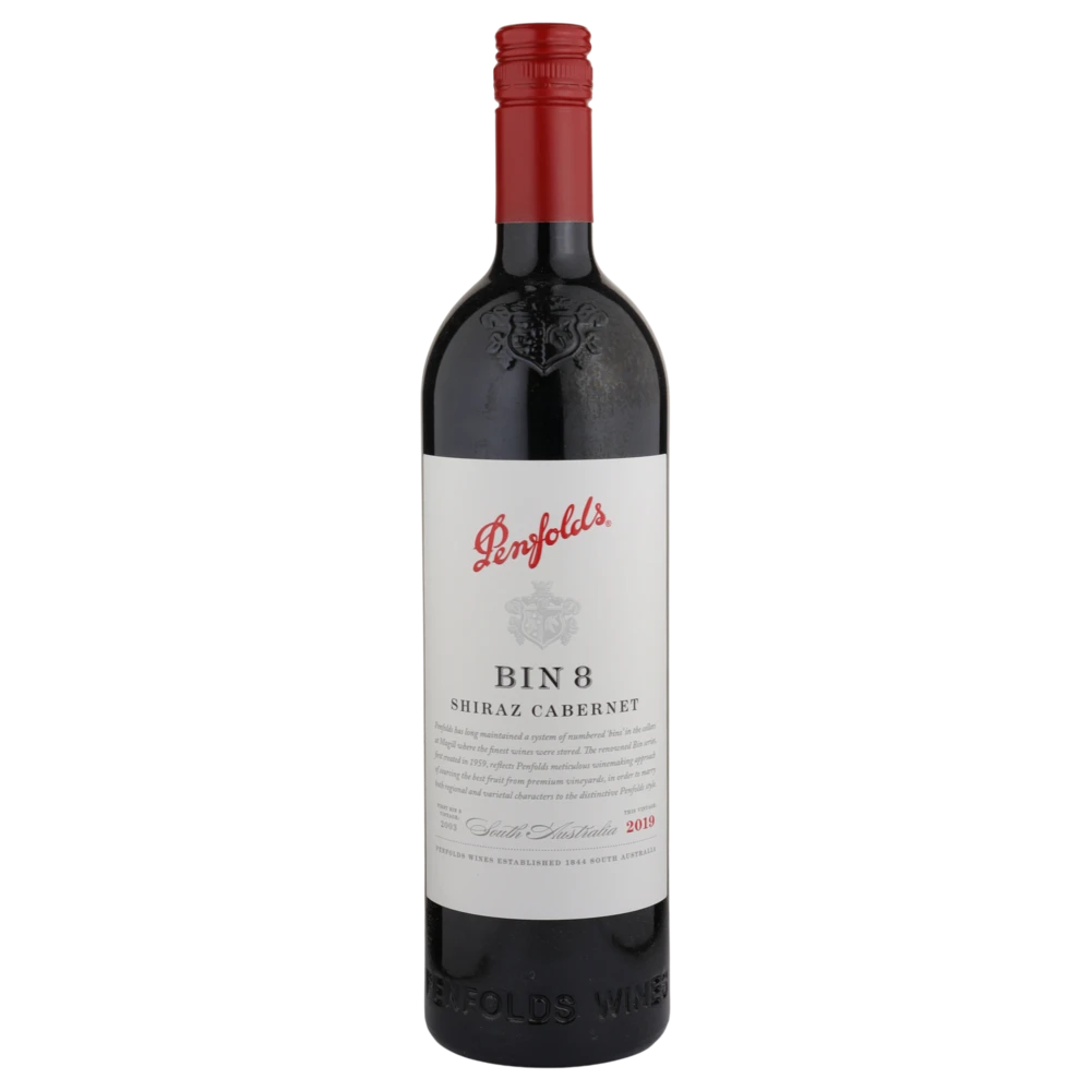 A bottle of 2019 Penfolds Bin 8 Shiraz Cabernet 750ml Red Wine