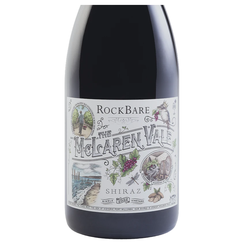 A bottle of 2023 RockBare The McLaren Vale Shiraz 750ml Red Wine