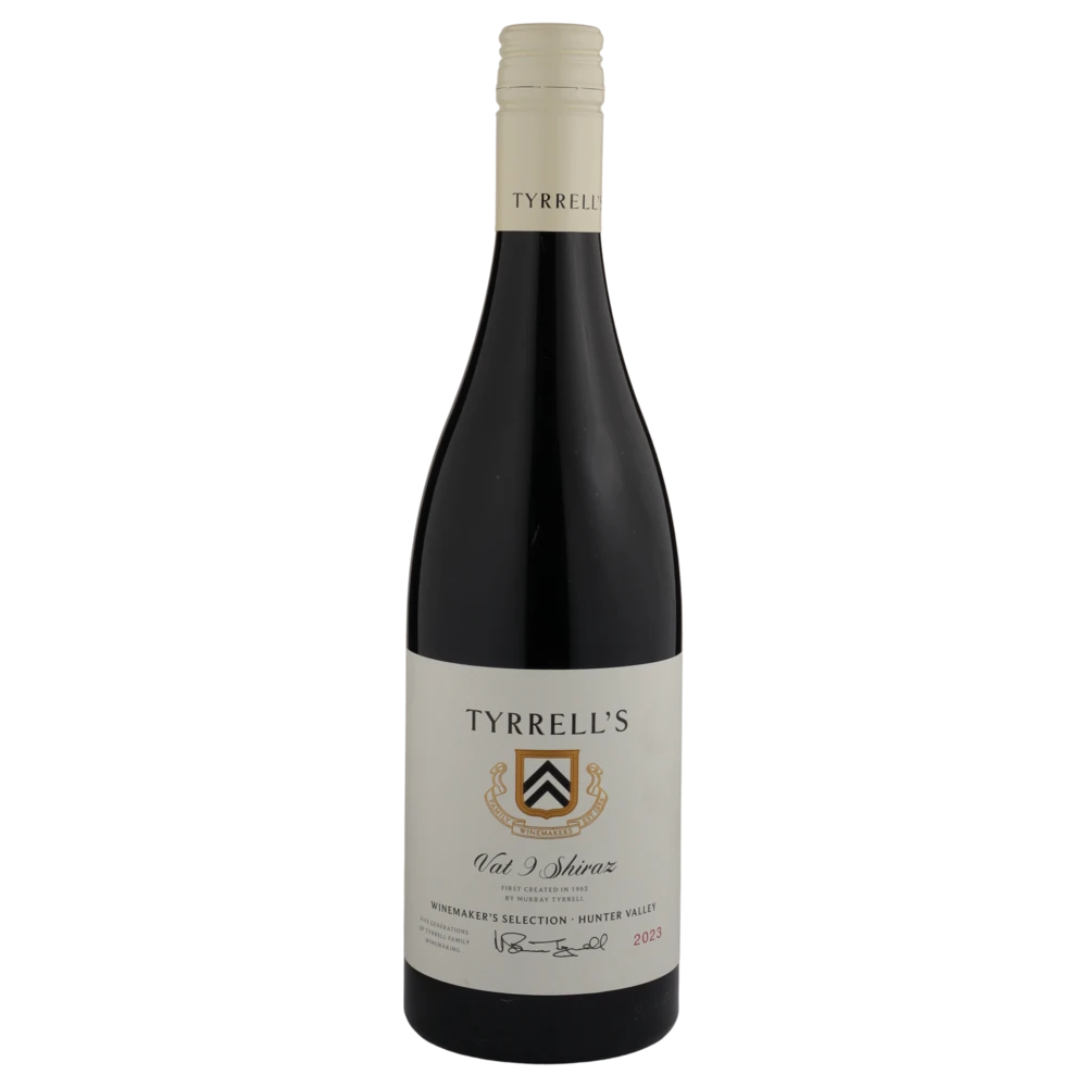 A bottle of 2023 Tyrrells Winemakers Selection Vat 9 Shiraz 750ml Red Wine