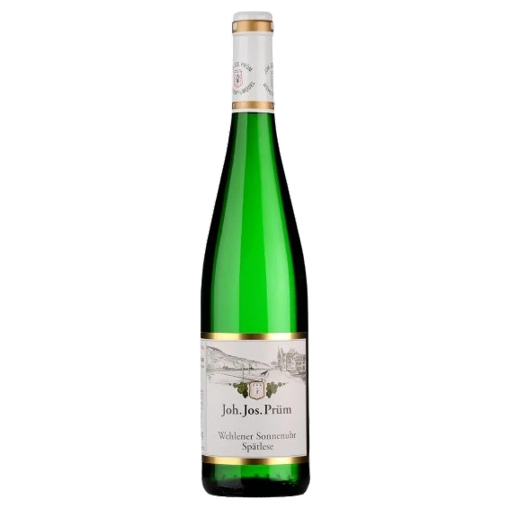 A bottle of 2023 JJ Prum Wehlener Sonnenuhr Riesling Spätlese 750ml White Wine