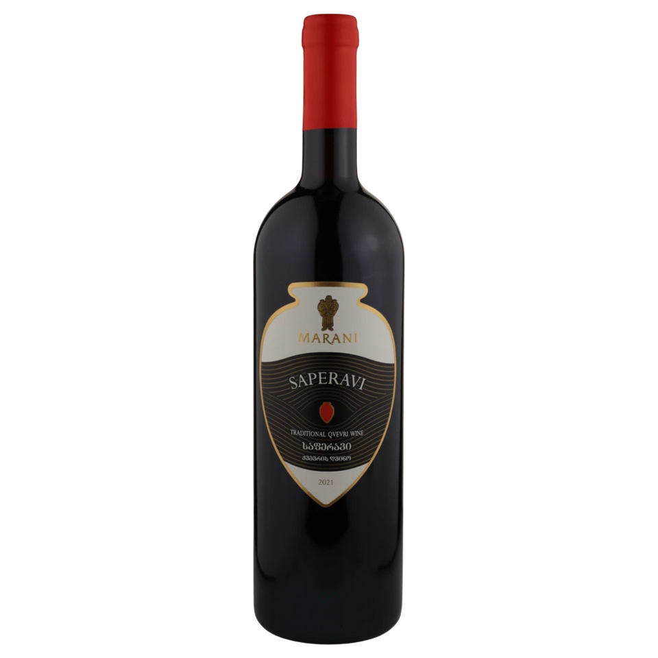 A bottle of Marani Saperavi Qvevri Red Dry 2021 750ml Red Wine