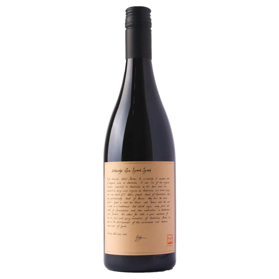 A bottle of 2022 Lethbridge Que Syrah Syrah 750ml Red Wine