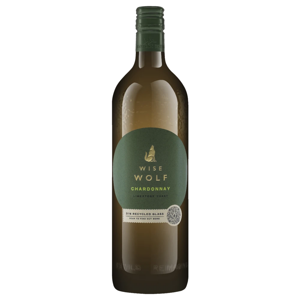 A bottle of 2023 Wise Wolf Chardonnay 750ml White Wine
