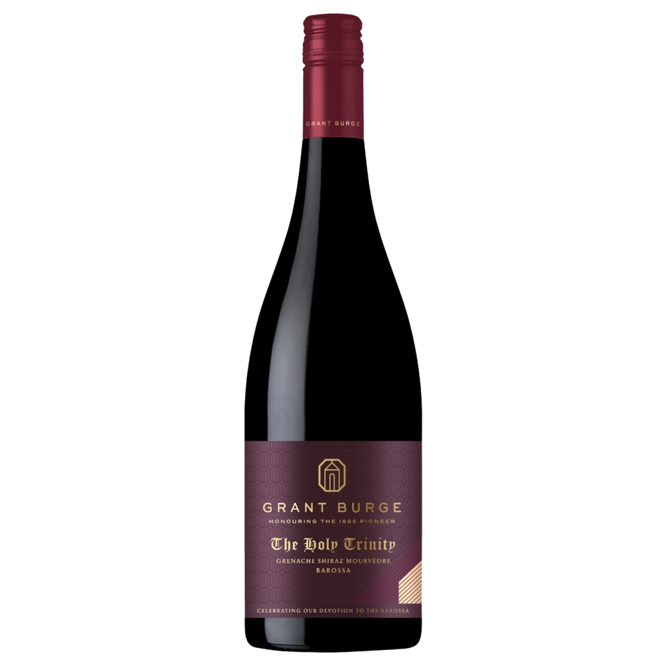 A bottle of 2022 Grant Burge Holy Trinity Grenache Shiraz Mourvedre 750ml Red Wine