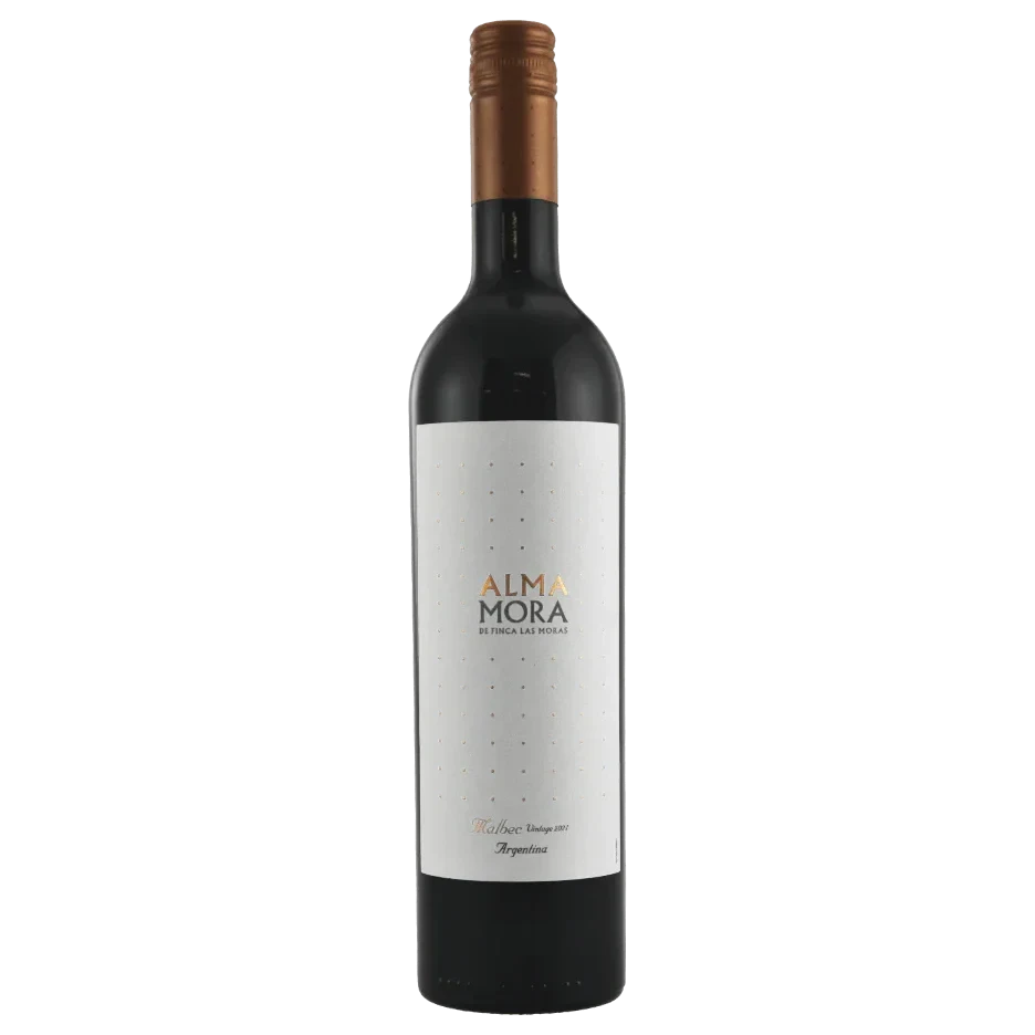 A bottle of 2024 Alma Mora Malbec 750ml Red Wine