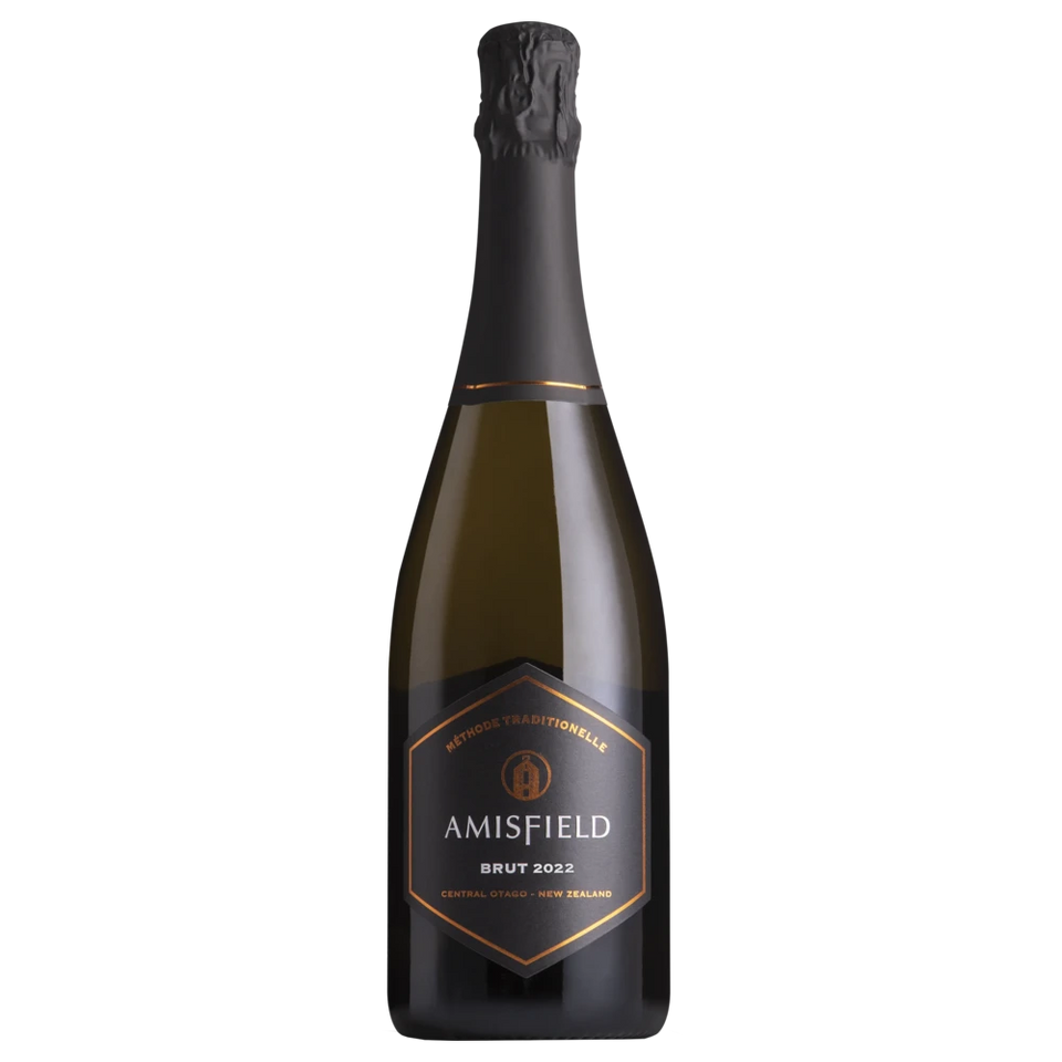 A bottle of 2022 Amisfield Brut Methode Traditionelle 750ml Sparkling Wine