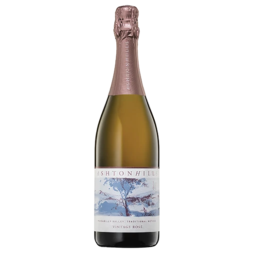 A bottle of 2021 Ashton Hills Piccadilly Valley Vintage Rosé Sparkling 750ml Red Wine