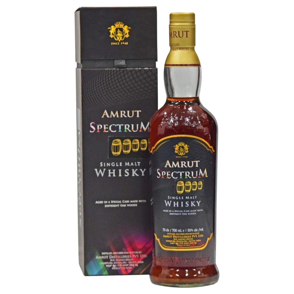 A bottle of Amrut Spectrum (4 Barrels) 50% 700ml