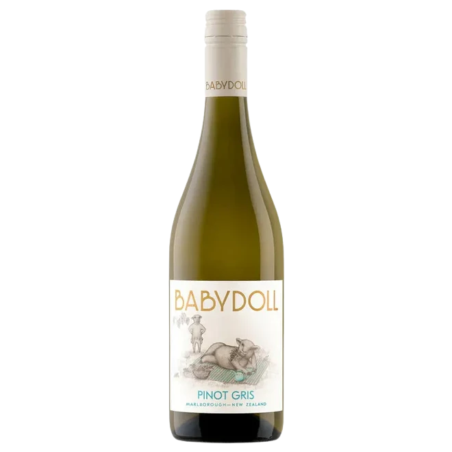 A bottle of 2024 Babydoll Pinot Gris 750ml White Wine