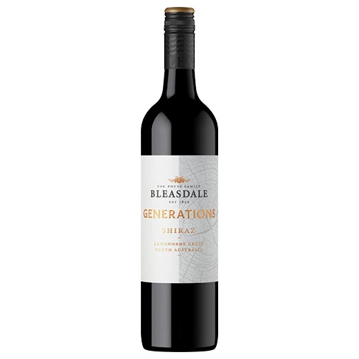 A bottle of 2023 Bleasdale Vineyards Generations Shiraz 750ml Red Wine