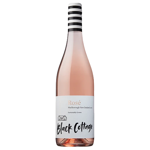 A bottle of 2024 Black Cottage Rose 750ml Rose Wine