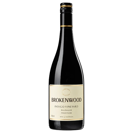 A bottle of 2023 Brokenwood Indigo Vineyard Pinot Noir 750ml Red Wine