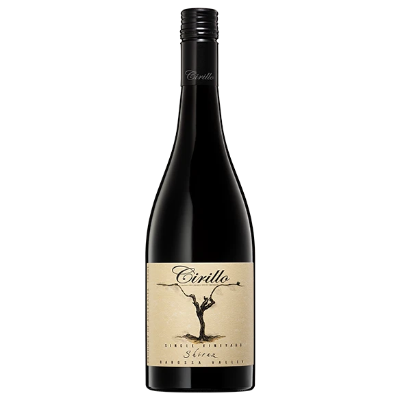 A bottle of Cirillo Barossa Single Vineyard Shiraz 2023 750ml Red Wine