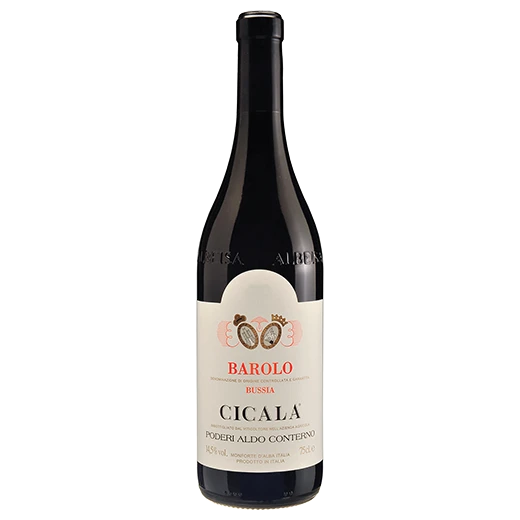 A bottle of 2019 Poderi Aldo Conterno Barolo DOCG Cicala 750ml Red Wine