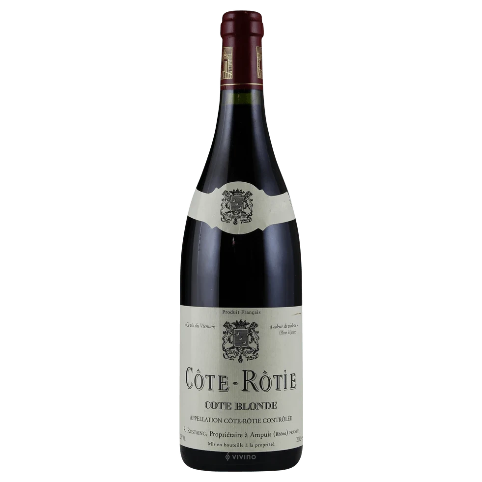 A bottle of 1994 Cote Rotie Cote Blonde R. Rostaing 750ml Red Wine