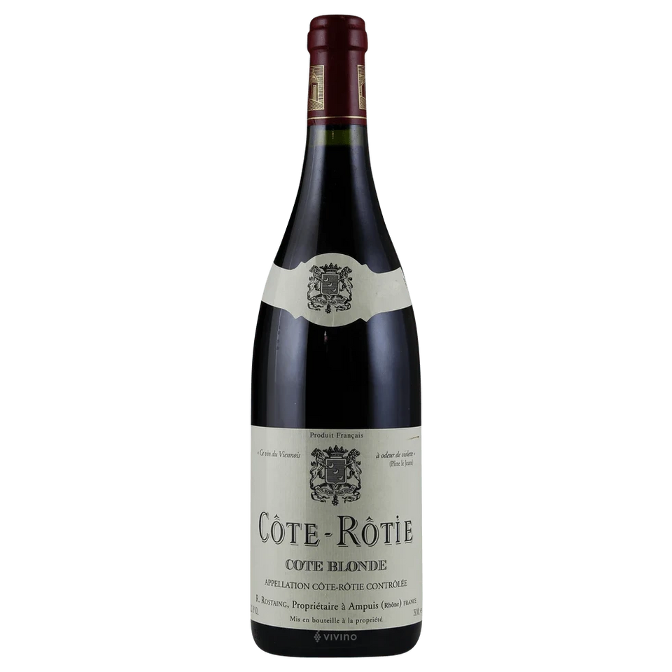 A bottle of 1994 Cote Rotie Cote Blonde R. Rostaing 750ml Red Wine