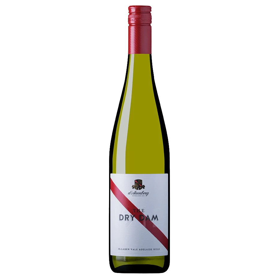 A bottle of 2024 d’Arenberg The Dry Dam Riesling 750ml White Wine