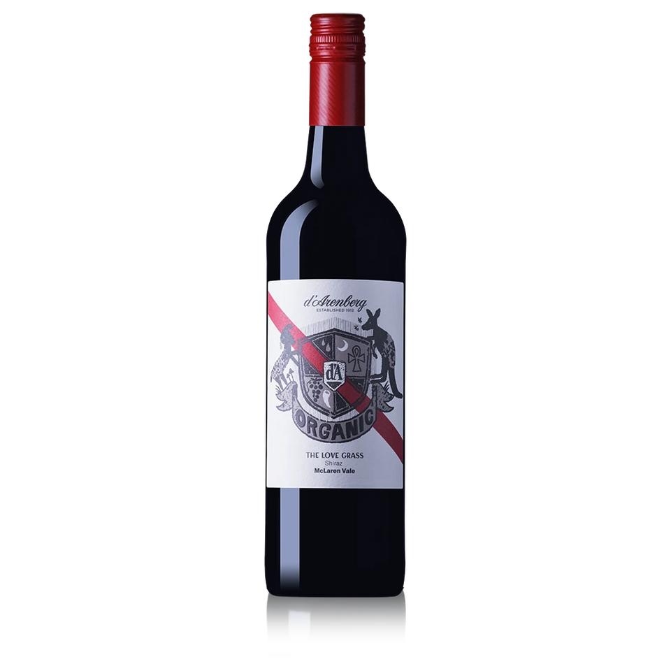 A bottle of 2021 d’Arenberg The Love Grass Shiraz 750ml Red Wine