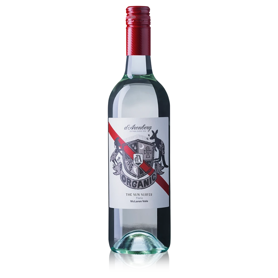 A bottle of 2024 d'Arenberg The Sensorial Surfer Fiano 750ml White Wine