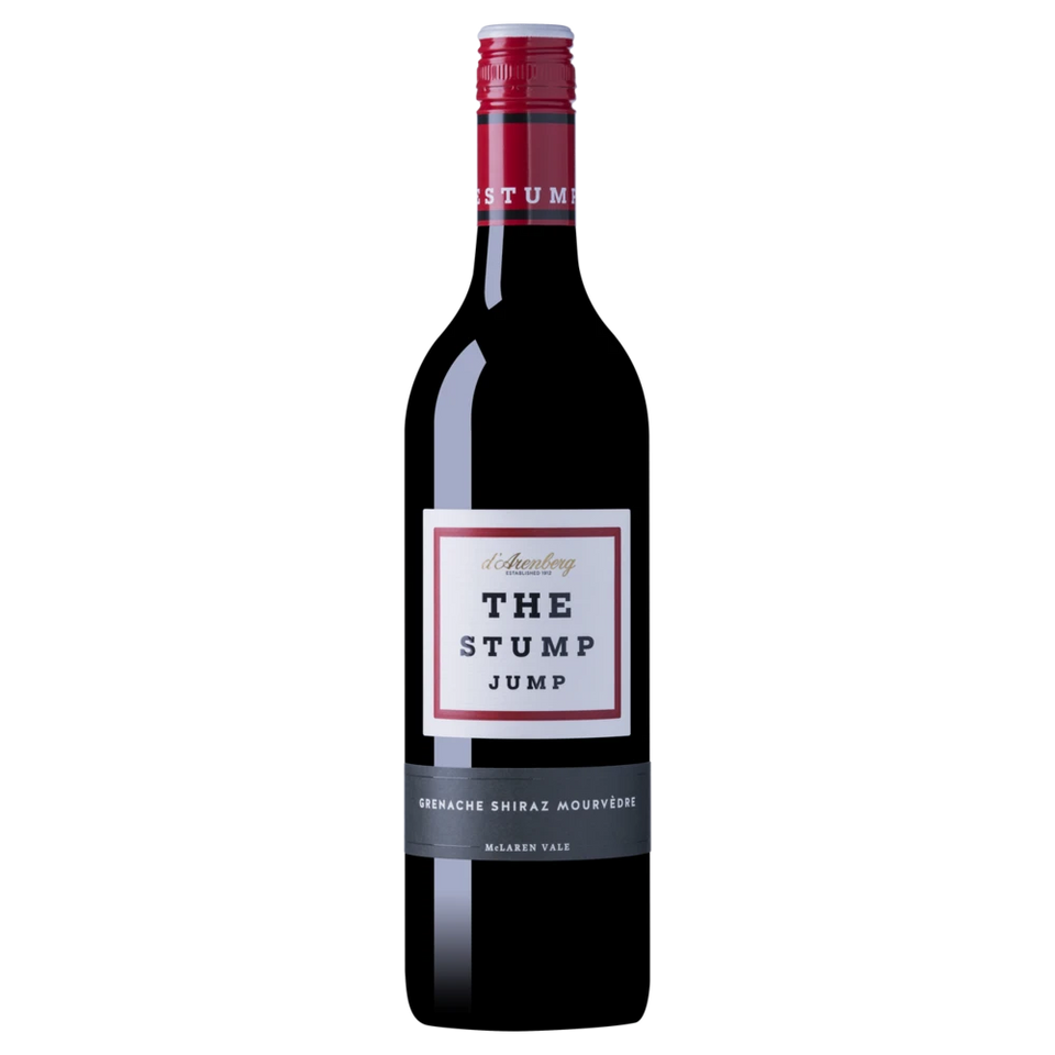 A bottle of 2021 d’Arenberg The Stump Jump Grenache Shiraz Mourvèdre 750ml Red Wine