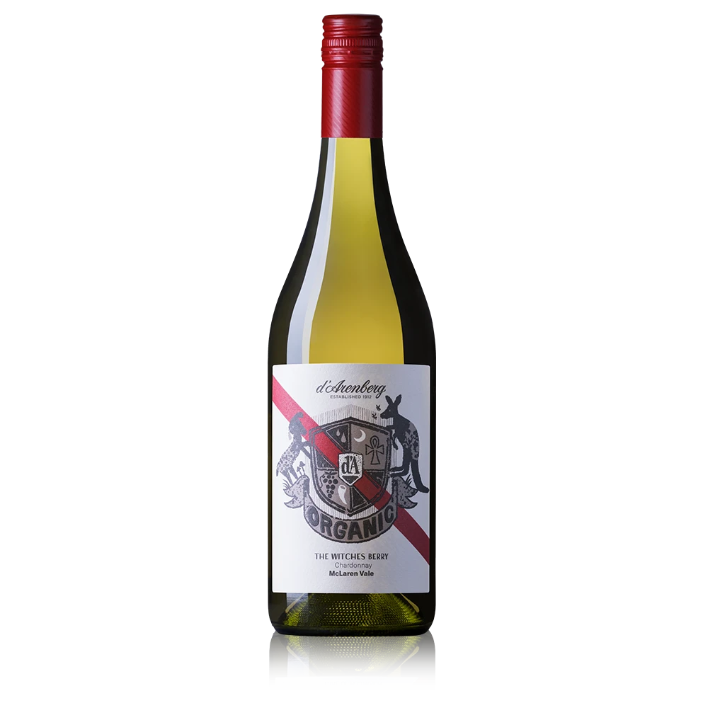 A bottle of 2024 d'Arenberg The Witches Berry Chardonnay 750ml White Wine