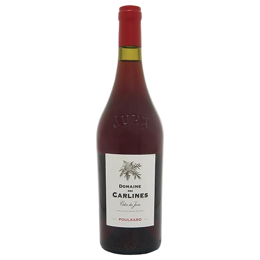A bottle of 2022 Domaine des Carlines Poulsard Côtes du Jura 750ml Red Wine