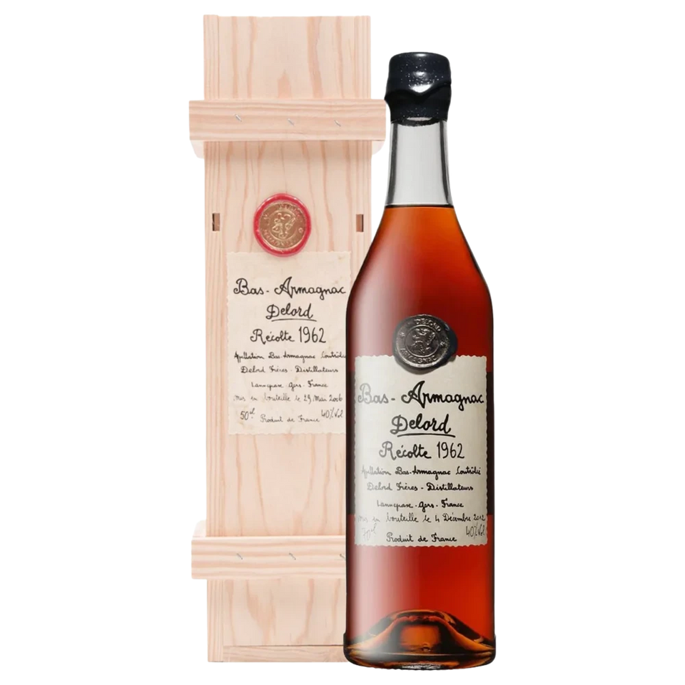 A bottle of 1962 Delord Armagnac 40% 700ml