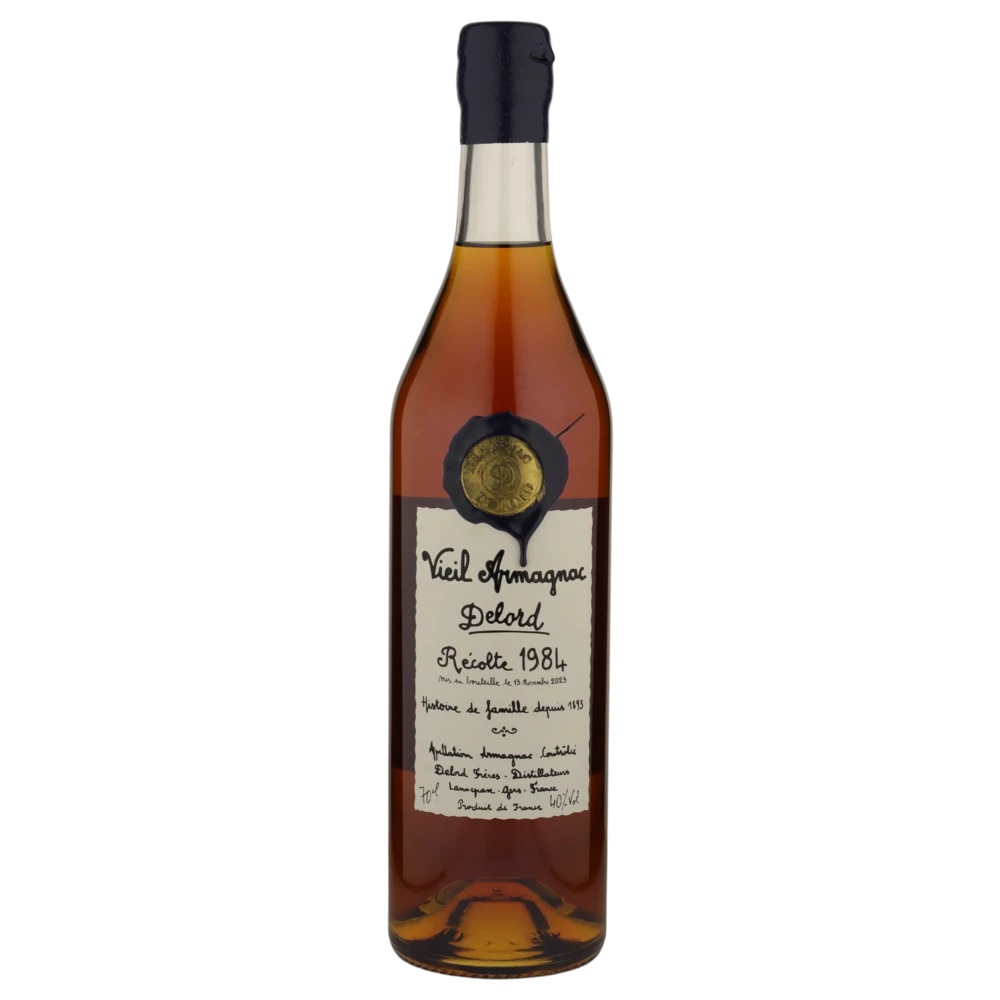 A bottle of 1984 Delord Bas Armagnac 40% 700ml