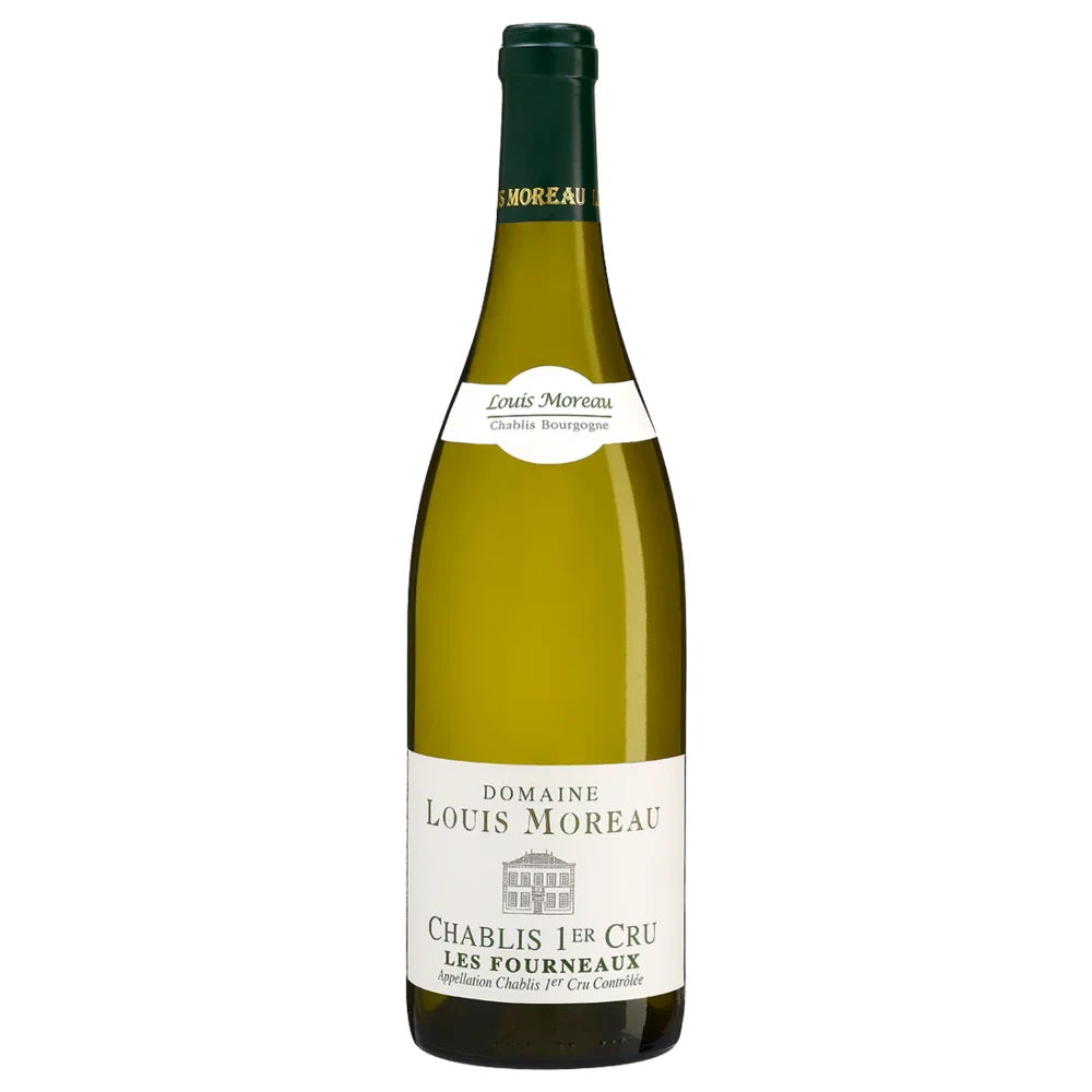A bottle of 2022 Louis Moreau Chablis 1er Cru Les Fourneaux 750ml White Wine