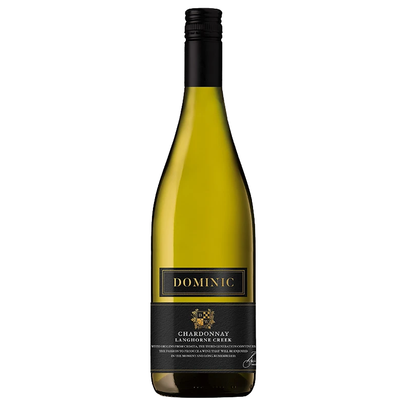 A bottle of 2022 Dominic Wines Black Label Chardonnay 750ml White Wine