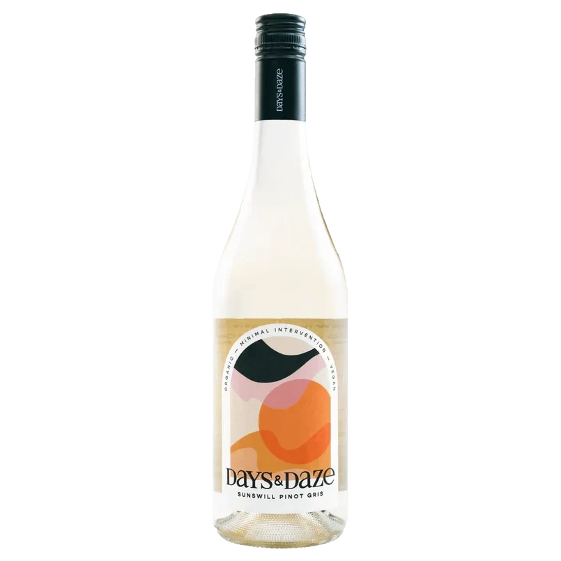 A bottle of 2024 Days & Daze Sunswill Organic Pinot Gris 750ml White Wine