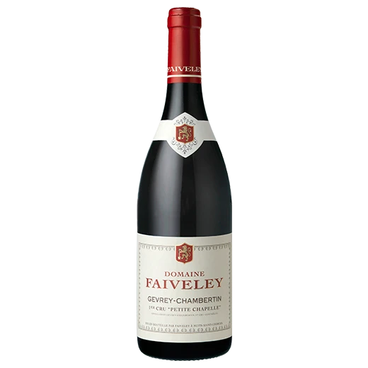 A bottle of 2022 Domaine Faiveley Gevrey Chambertin 1er Cru 'Petite Chapelle' 750ml Red Wine