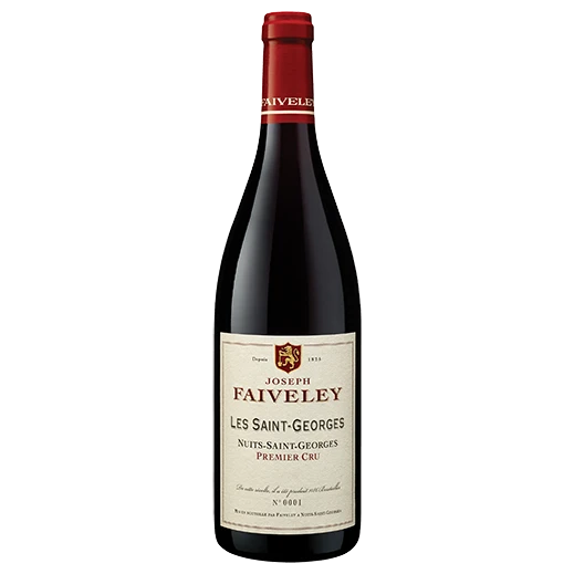 A bottle of 2021 Faiveley Nuits Saint Georges 'Les Saint Georges' Premier Cru 750ml Red Wine