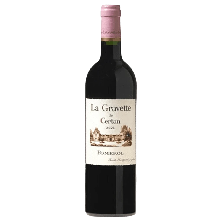 A bottle of 2021 La Gravette De Certan 750ml Red Wine