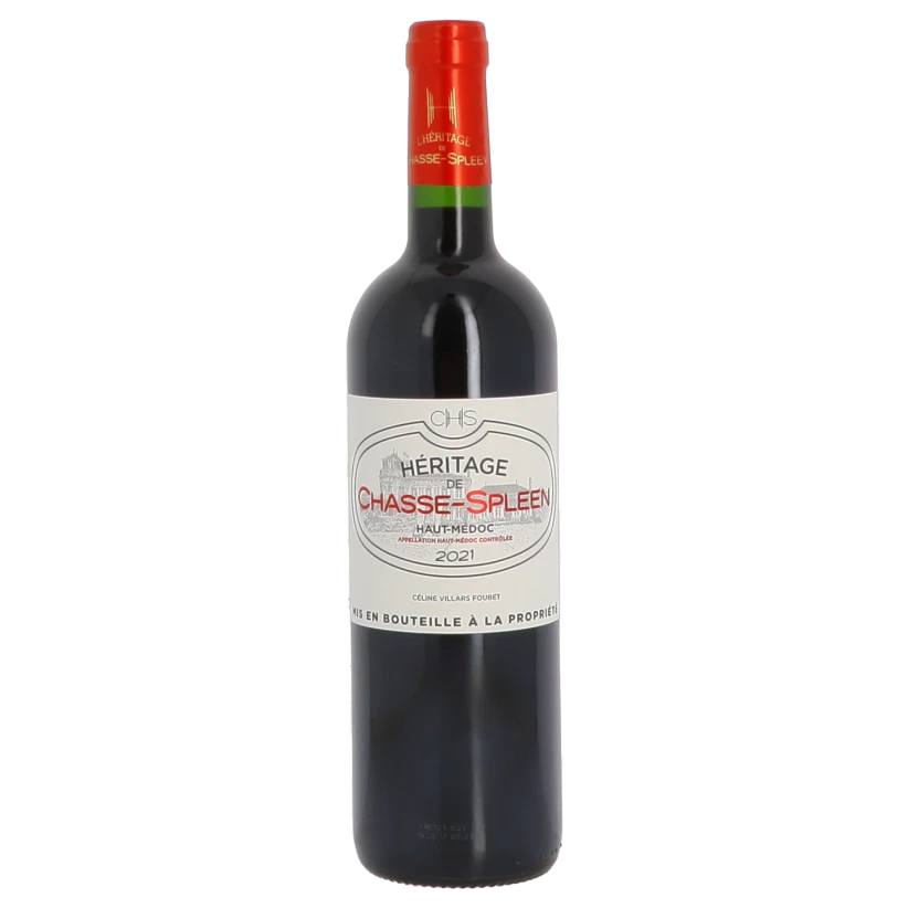 A bottle of 2021 L'Heritage De Chasse Spleen 375ml Red Wine