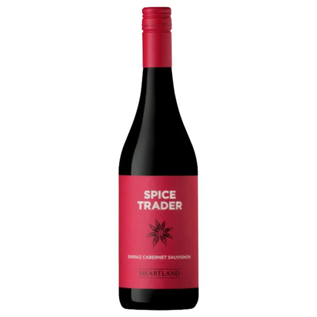 A bottle of 2021 Heartland 'Spice Trader' Shiraz Cabernet Langhorne Creek 750ml Red Wine