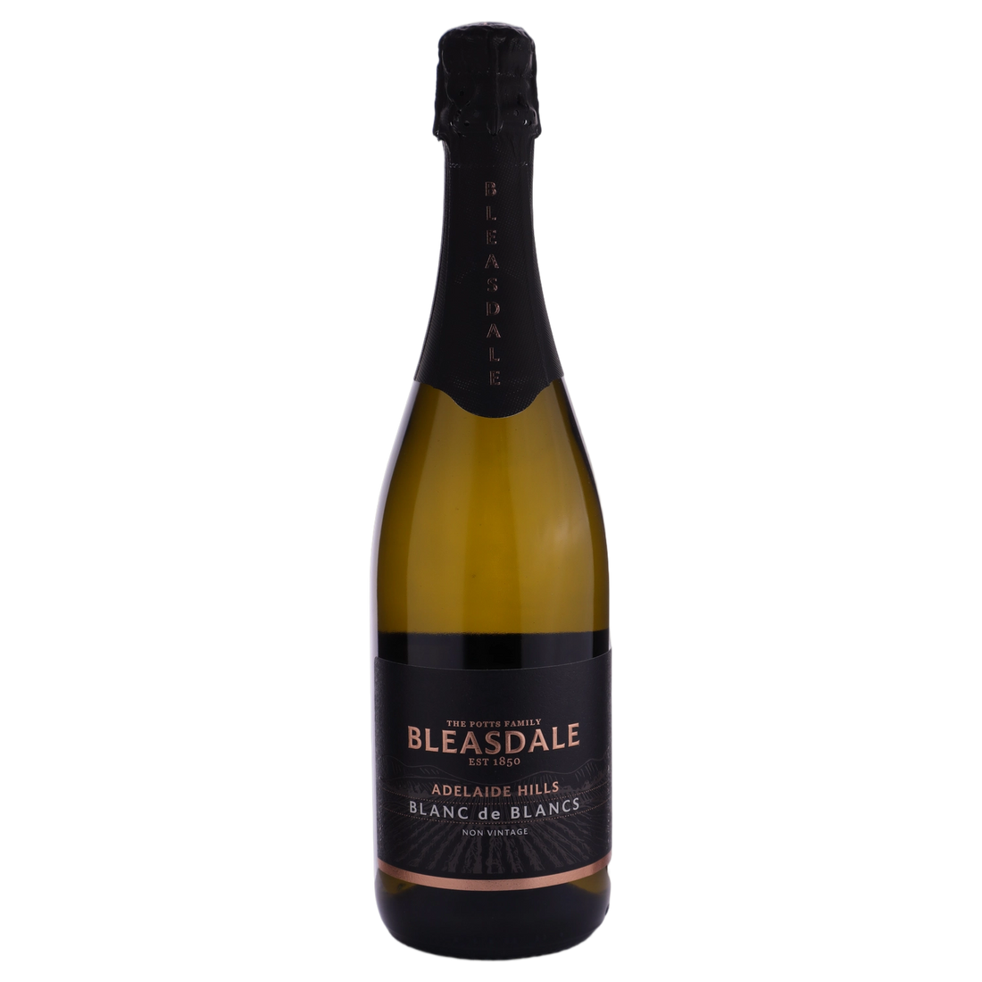 A bottle of NV Bleasdale Blanc de Blanc 750ml Sparkling Wine