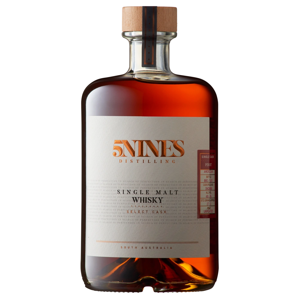 A bottle of 5Nines Distilling Single Malt Whisky Single Cask PX Sherry Cask 5ND090 46.7% 700ml